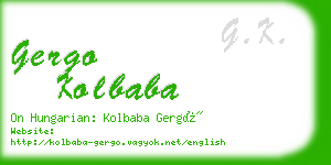 gergo kolbaba business card